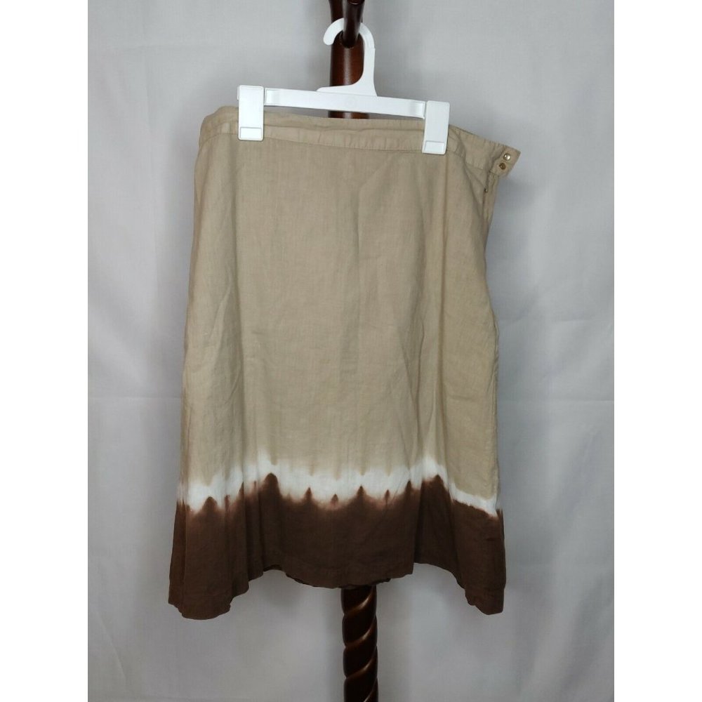Old Navy women's size 10 skirt brown colorblock just below waist side zip
